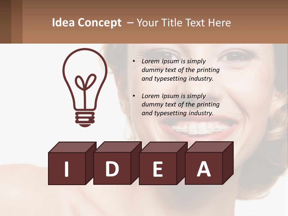 A Woman With A Smile On Her Face PowerPoint Template