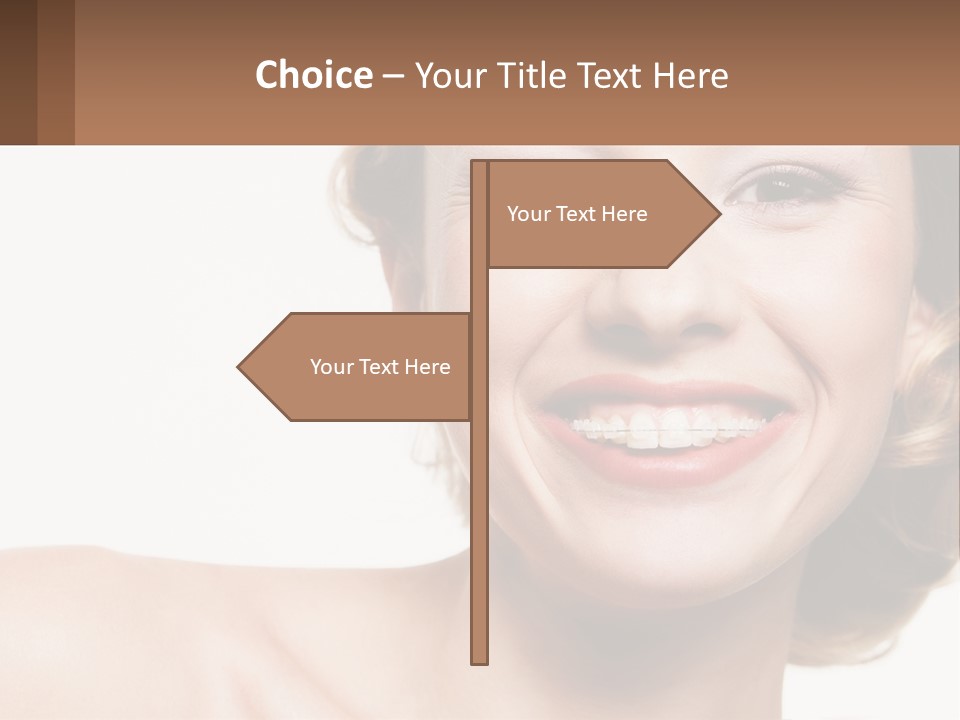 A Woman With A Smile On Her Face PowerPoint Template