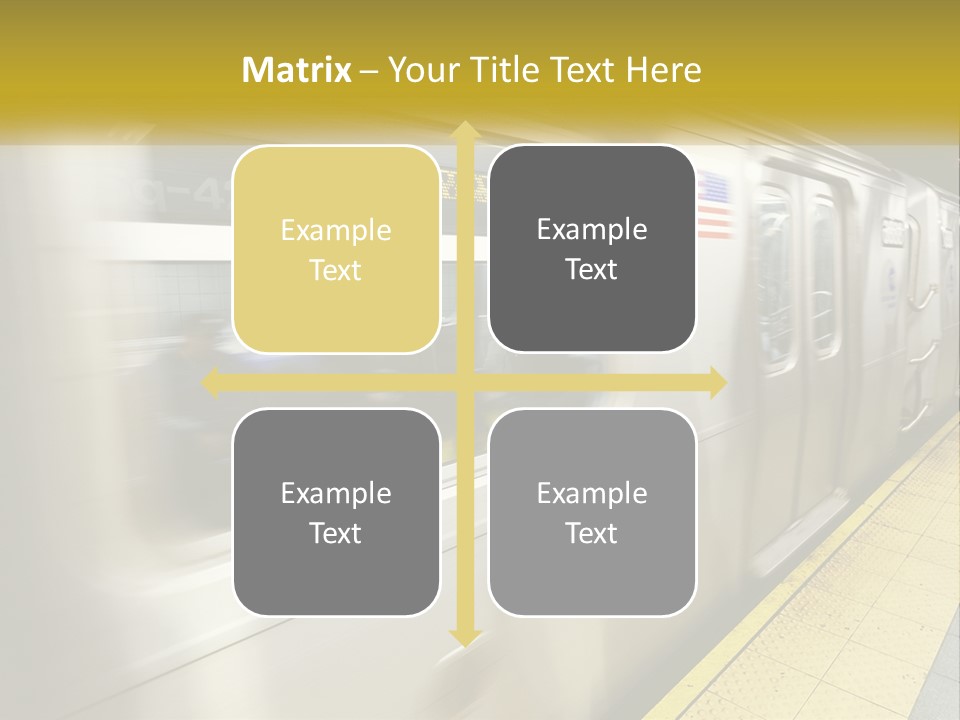 A Subway Train With People On The Platform PowerPoint Template