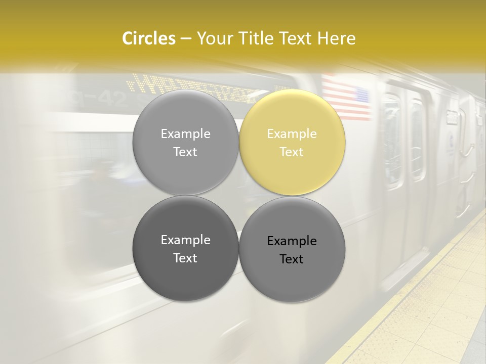 A Subway Train With People On The Platform PowerPoint Template