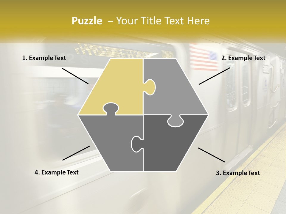 A Subway Train With People On The Platform PowerPoint Template