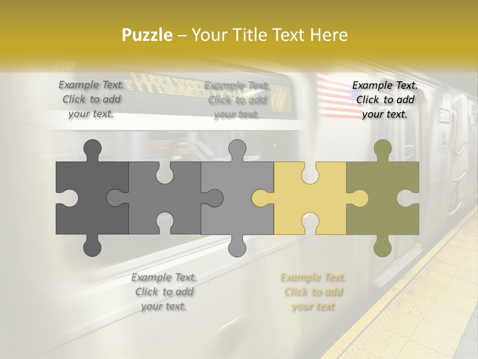 A Subway Train With People On The Platform PowerPoint Template