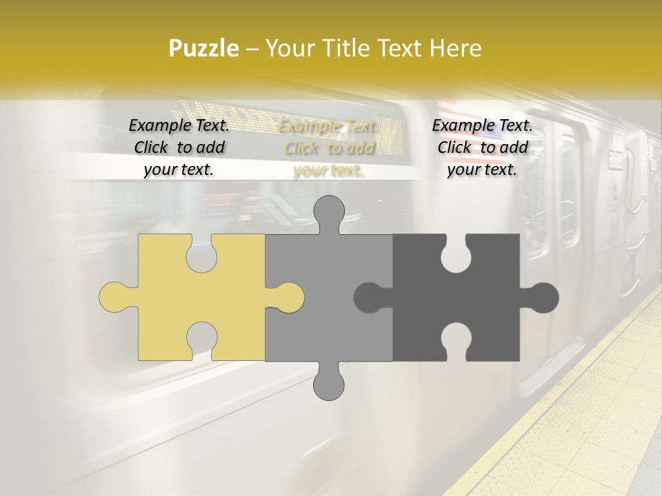 A Subway Train With People On The Platform PowerPoint Template