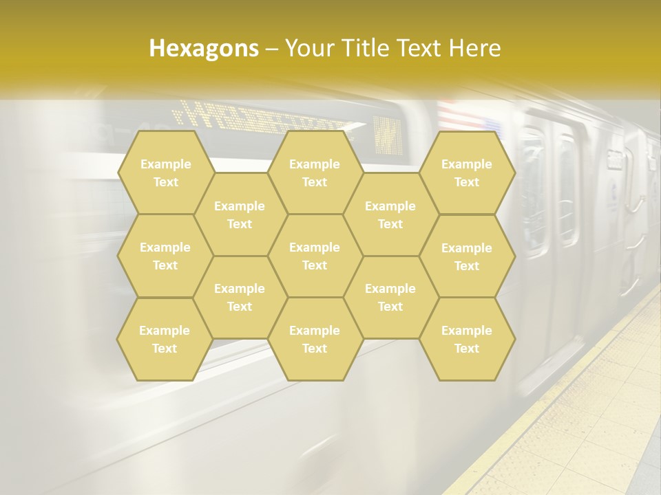A Subway Train With People On The Platform PowerPoint Template