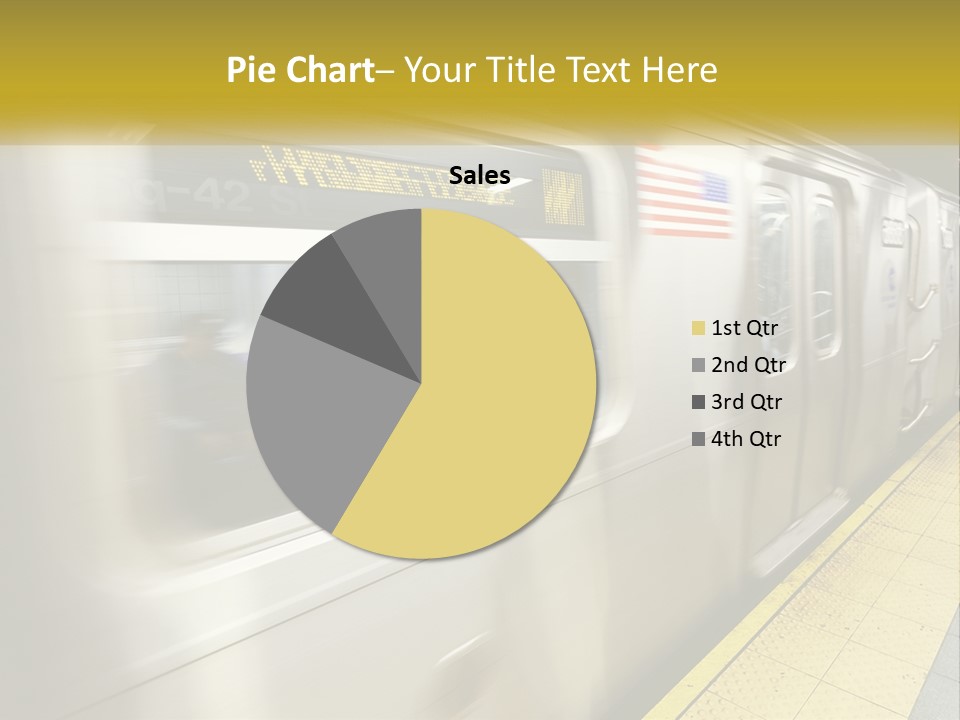 A Subway Train With People On The Platform PowerPoint Template
