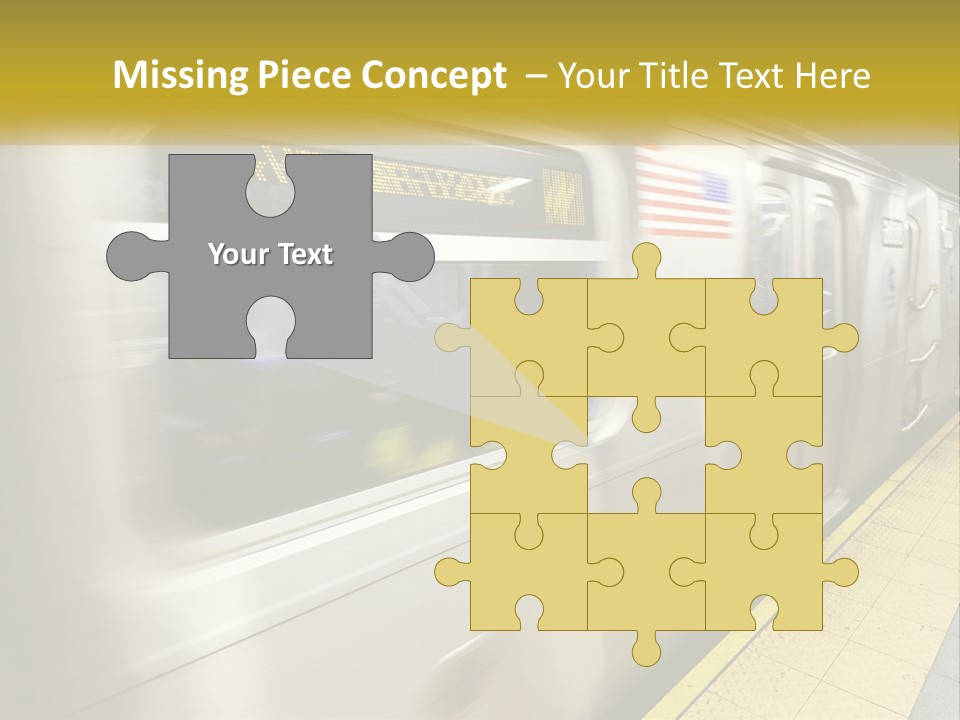 A Subway Train With People On The Platform PowerPoint Template