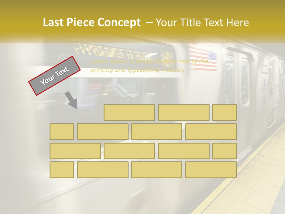 A Subway Train With People On The Platform PowerPoint Template