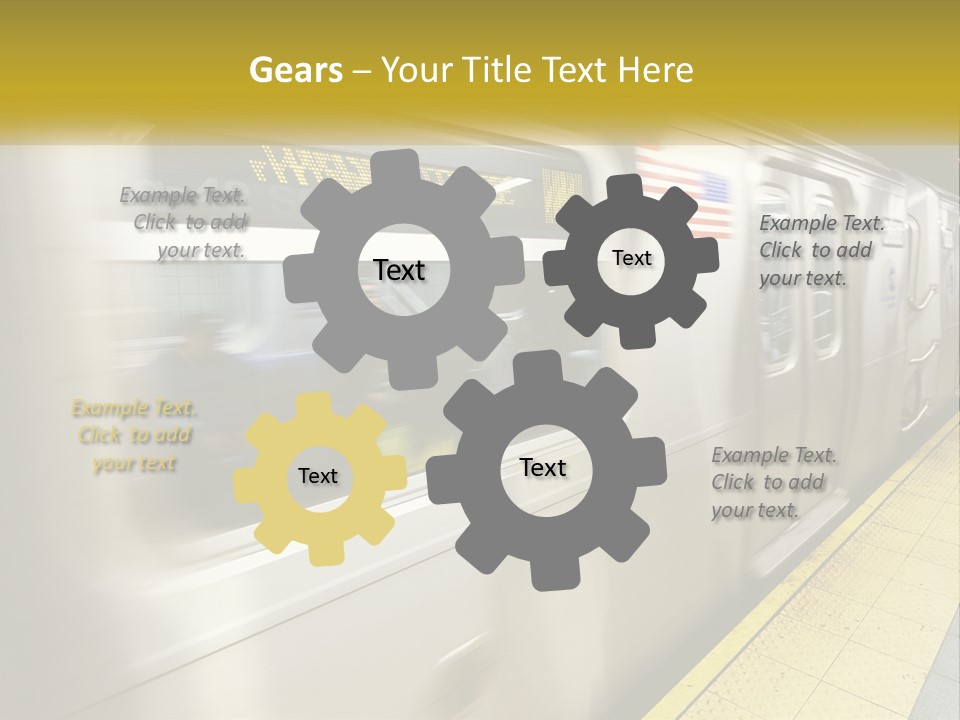A Subway Train With People On The Platform PowerPoint Template