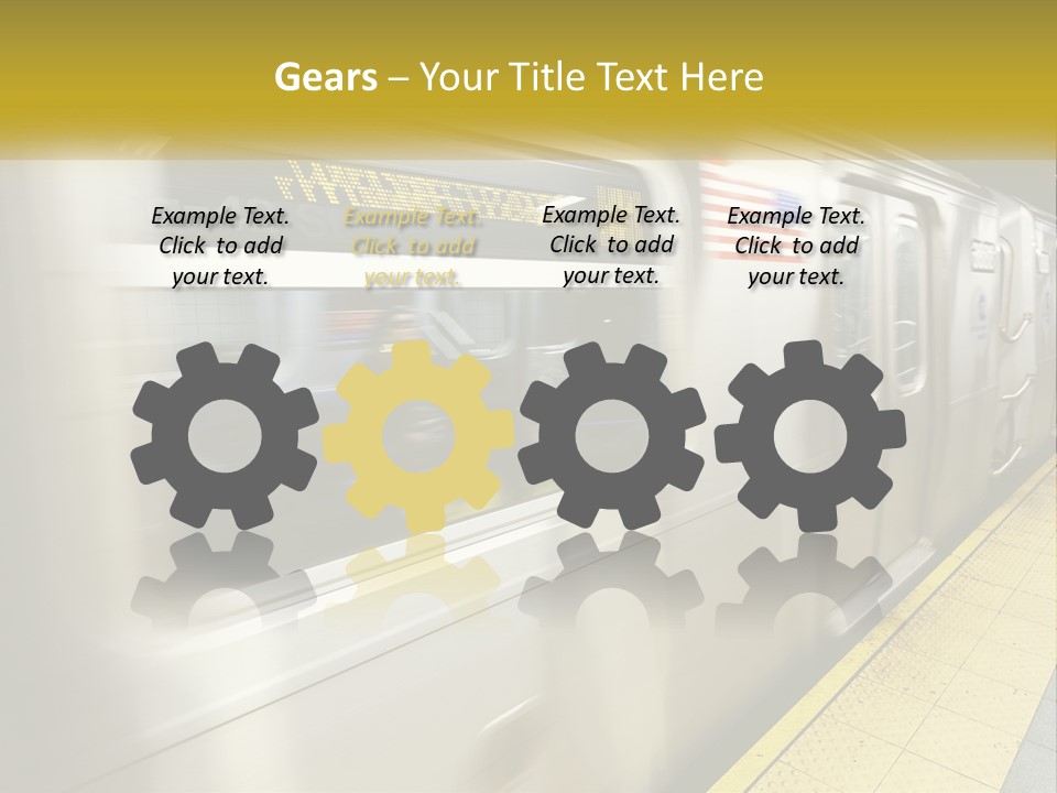 A Subway Train With People On The Platform PowerPoint Template