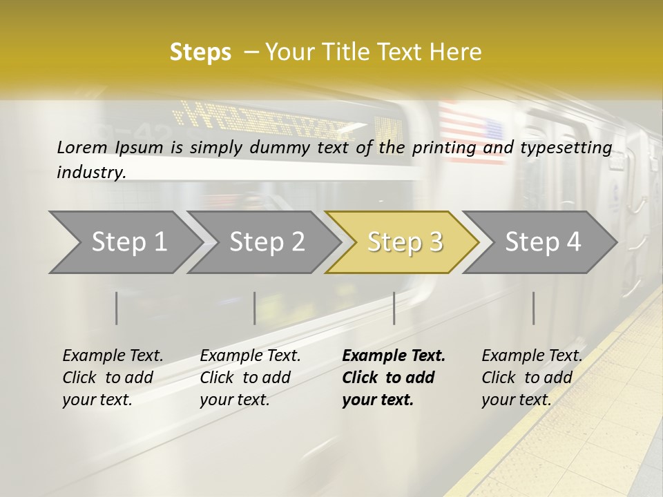 A Subway Train With People On The Platform PowerPoint Template