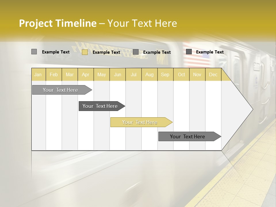 A Subway Train With People On The Platform PowerPoint Template