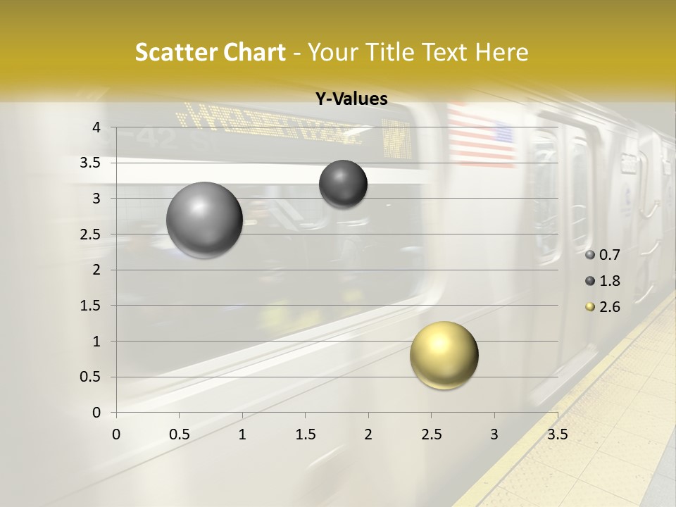 A Subway Train With People On The Platform PowerPoint Template