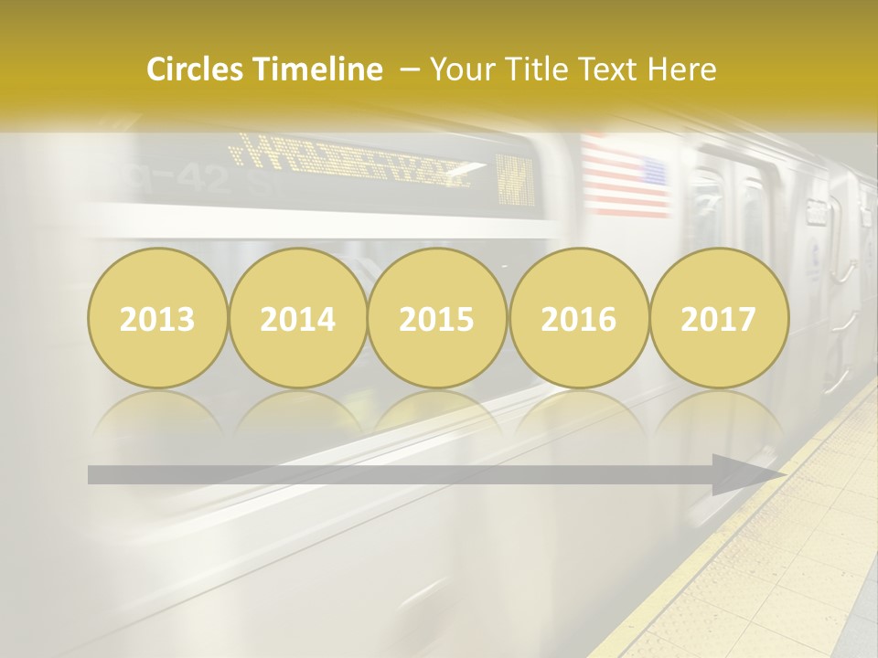 A Subway Train With People On The Platform PowerPoint Template
