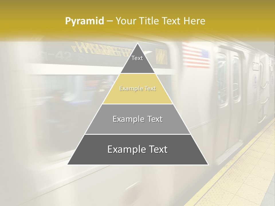 A Subway Train With People On The Platform PowerPoint Template