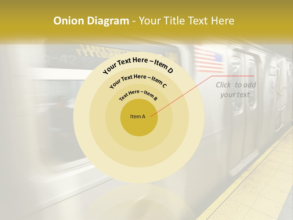 A Subway Train With People On The Platform PowerPoint Template