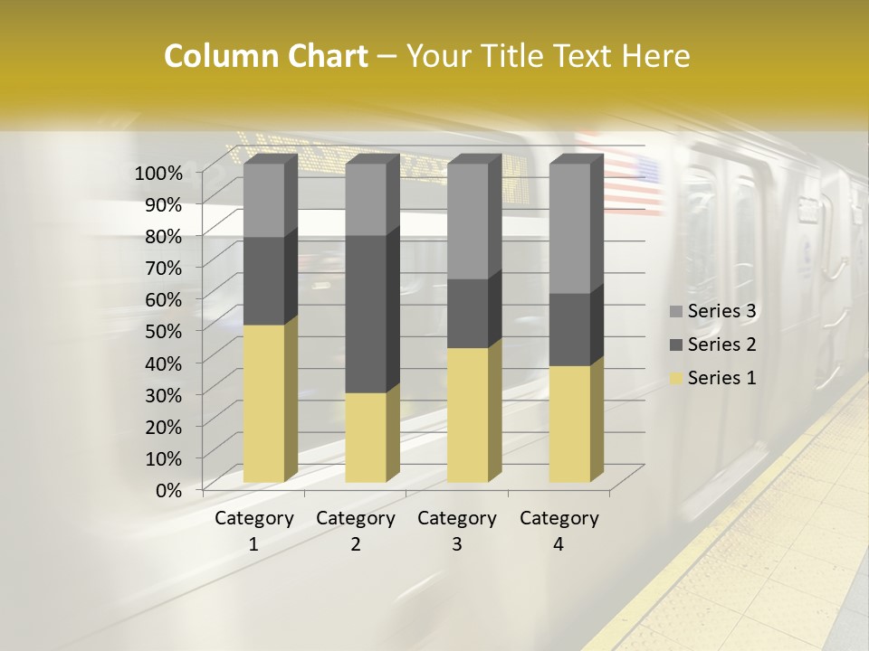 A Subway Train With People On The Platform PowerPoint Template