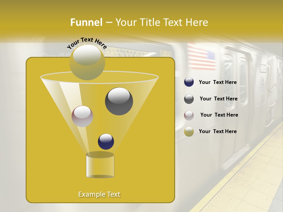 A Subway Train With People On The Platform PowerPoint Template