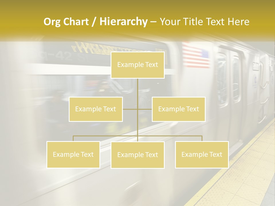 A Subway Train With People On The Platform PowerPoint Template