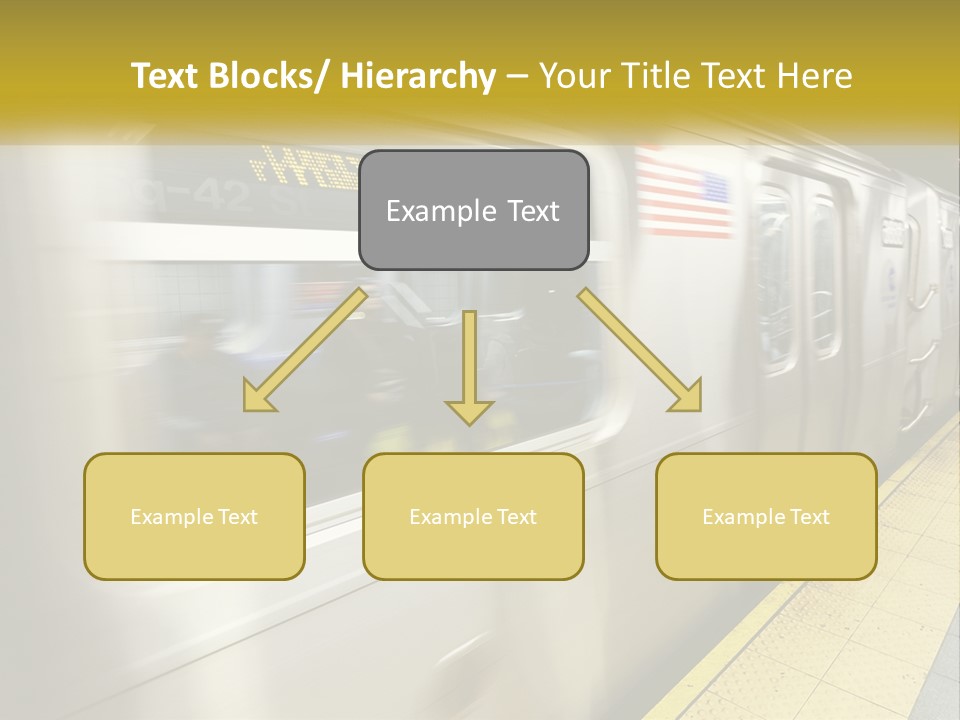 A Subway Train With People On The Platform PowerPoint Template
