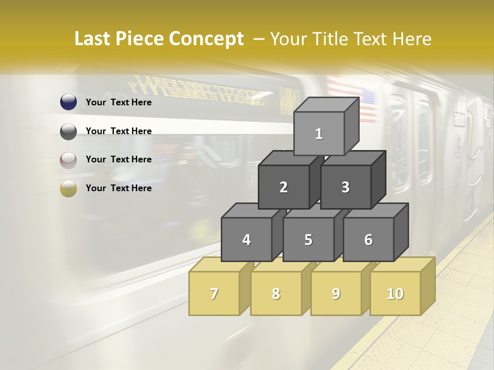 A Subway Train With People On The Platform PowerPoint Template