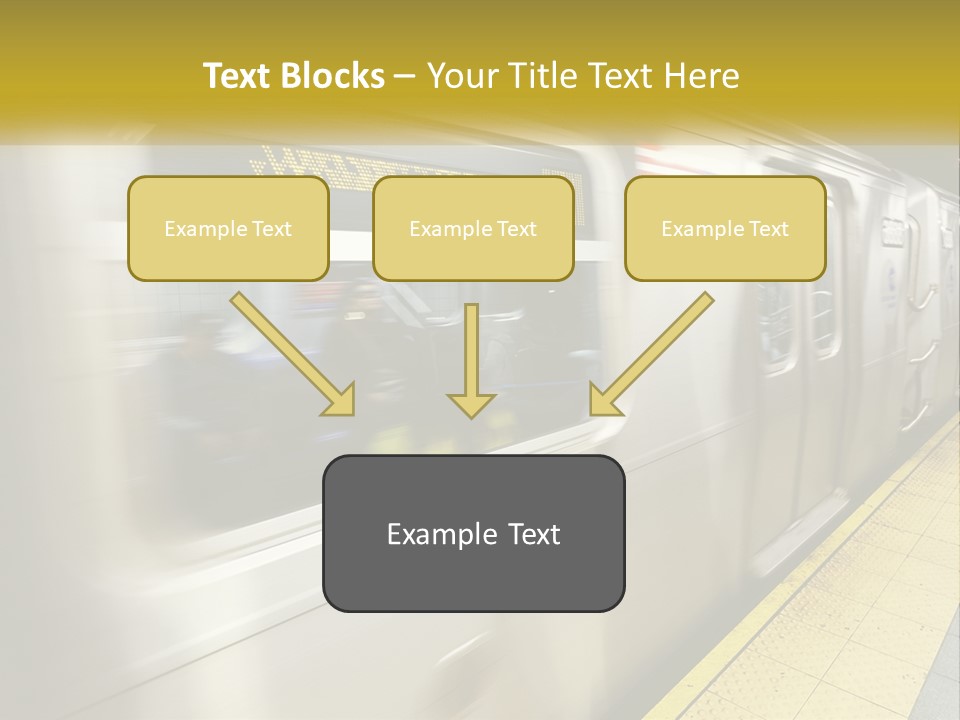 A Subway Train With People On The Platform PowerPoint Template