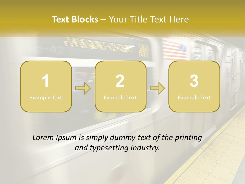 A Subway Train With People On The Platform PowerPoint Template