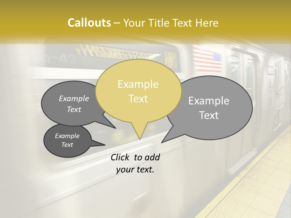 A Subway Train With People On The Platform PowerPoint Template