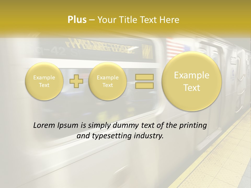 A Subway Train With People On The Platform PowerPoint Template
