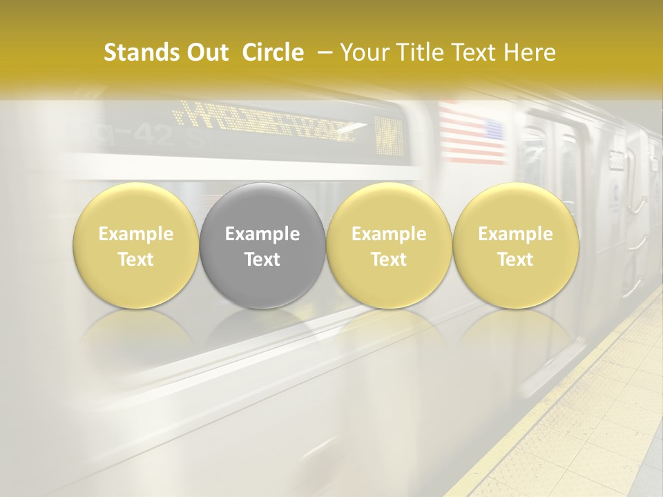 A Subway Train With People On The Platform PowerPoint Template