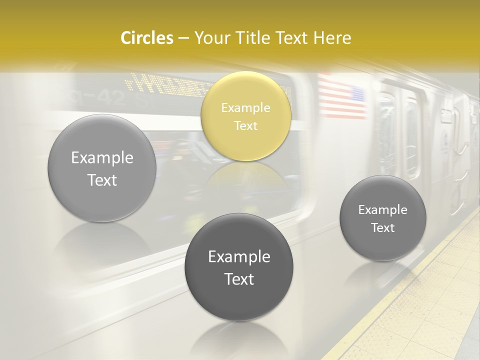 A Subway Train With People On The Platform PowerPoint Template