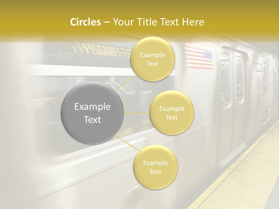 A Subway Train With People On The Platform PowerPoint Template