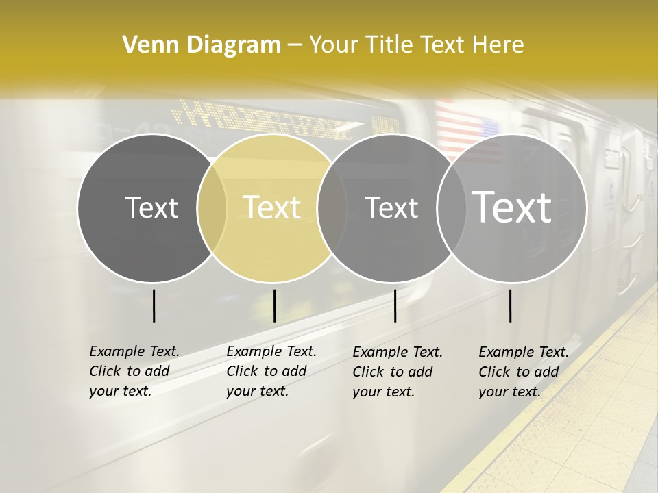 A Subway Train With People On The Platform PowerPoint Template