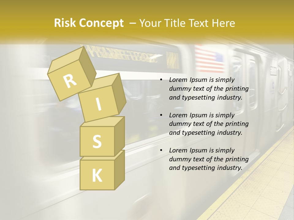 A Subway Train With People On The Platform PowerPoint Template