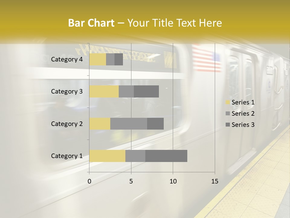 A Subway Train With People On The Platform PowerPoint Template