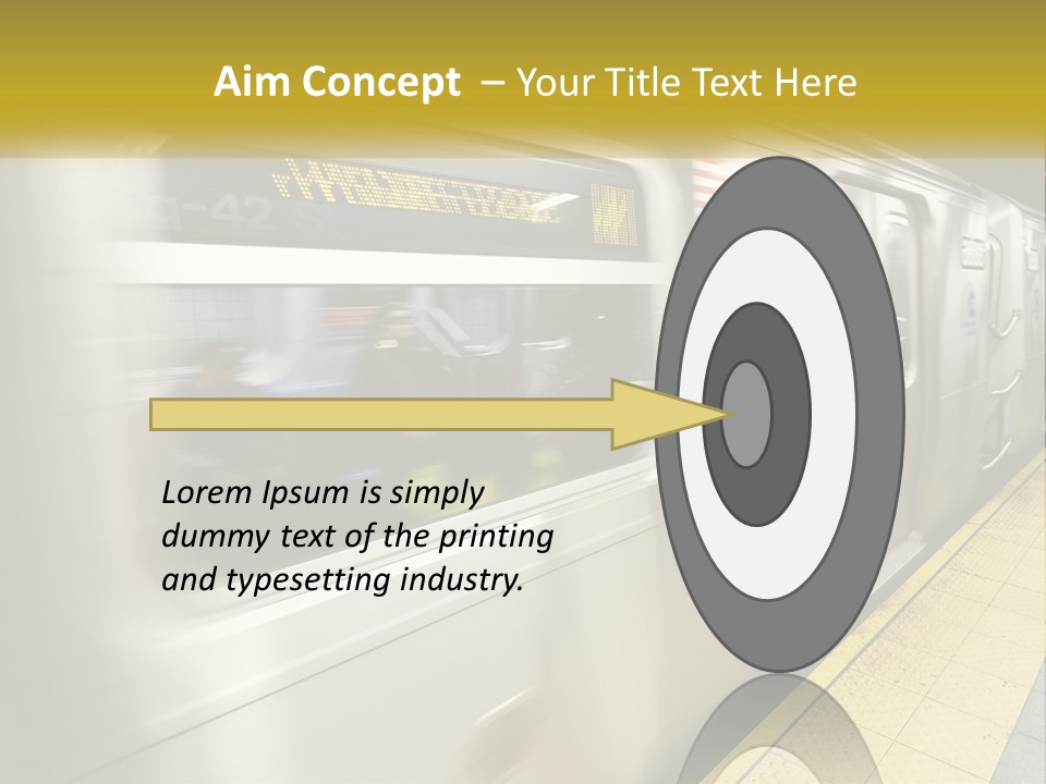 A Subway Train With People On The Platform PowerPoint Template