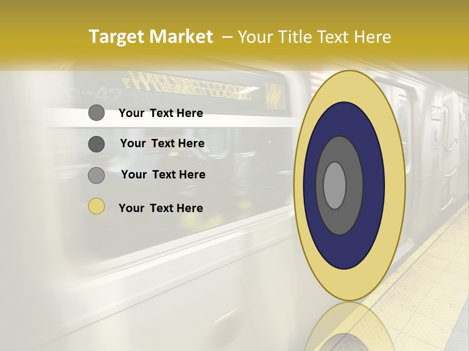 A Subway Train With People On The Platform PowerPoint Template