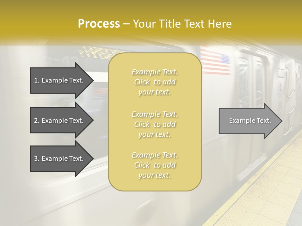 A Subway Train With People On The Platform PowerPoint Template