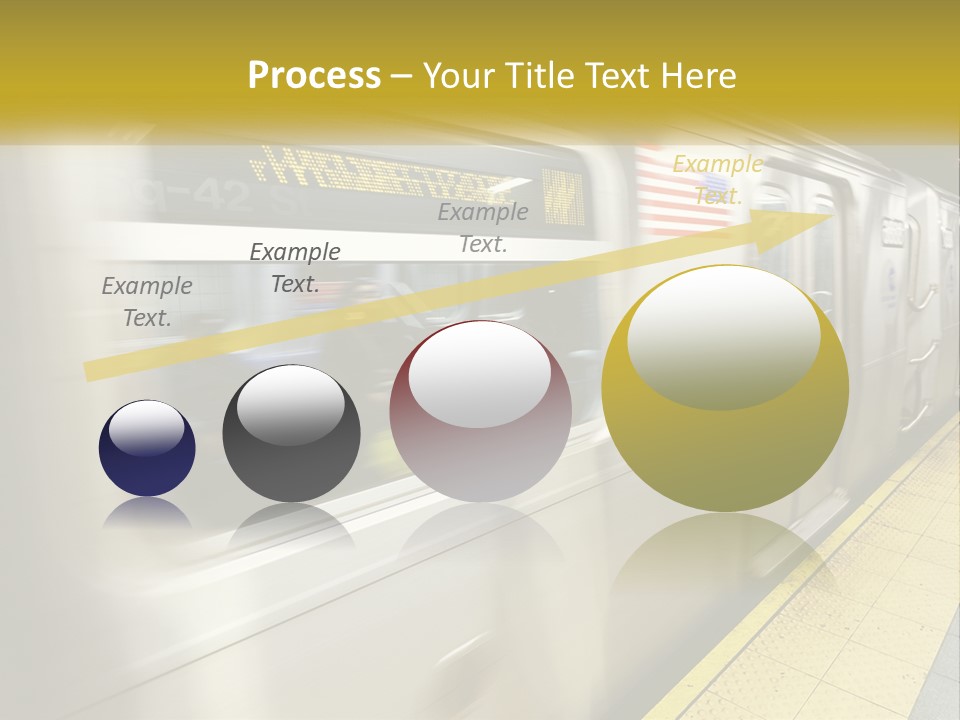 A Subway Train With People On The Platform PowerPoint Template