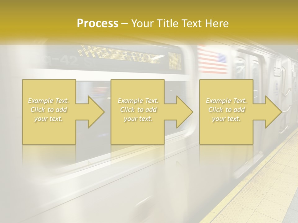 A Subway Train With People On The Platform PowerPoint Template