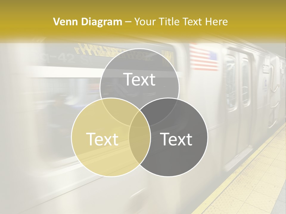 A Subway Train With People On The Platform PowerPoint Template