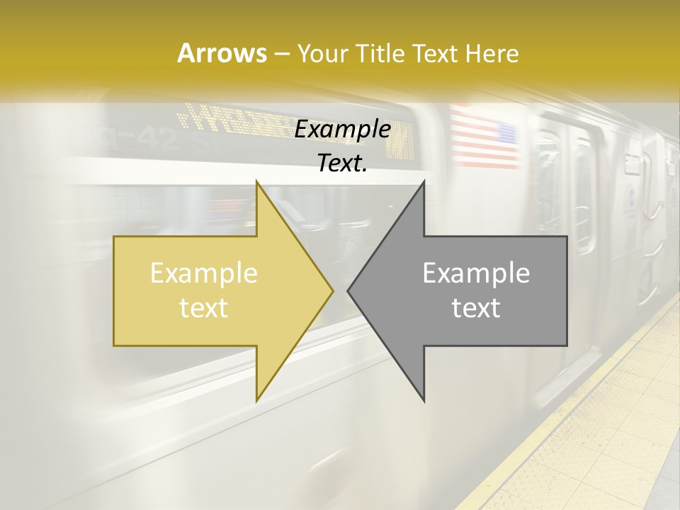 A Subway Train With People On The Platform PowerPoint Template
