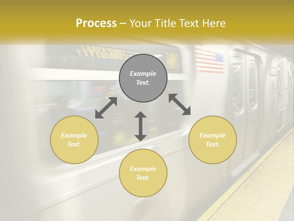 A Subway Train With People On The Platform PowerPoint Template