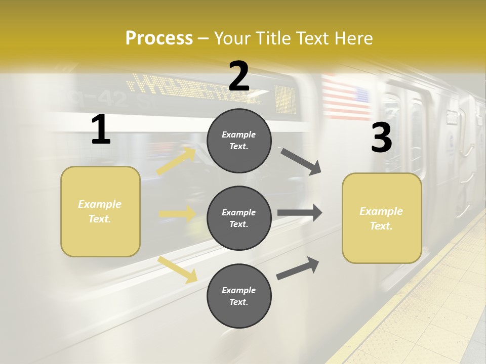 A Subway Train With People On The Platform PowerPoint Template