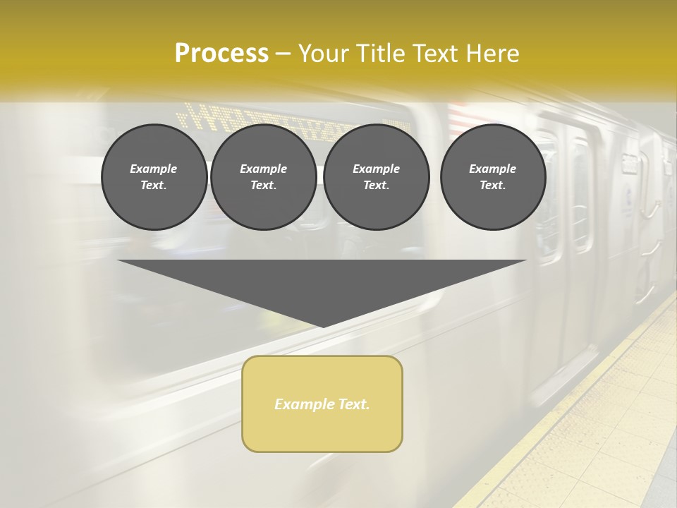 A Subway Train With People On The Platform PowerPoint Template