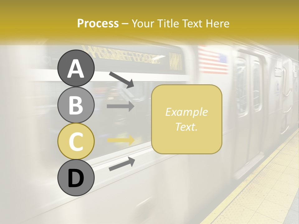 A Subway Train With People On The Platform PowerPoint Template