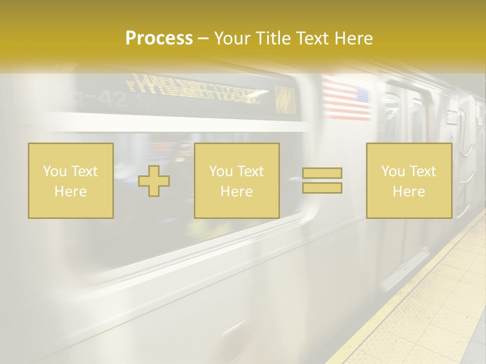 A Subway Train With People On The Platform PowerPoint Template