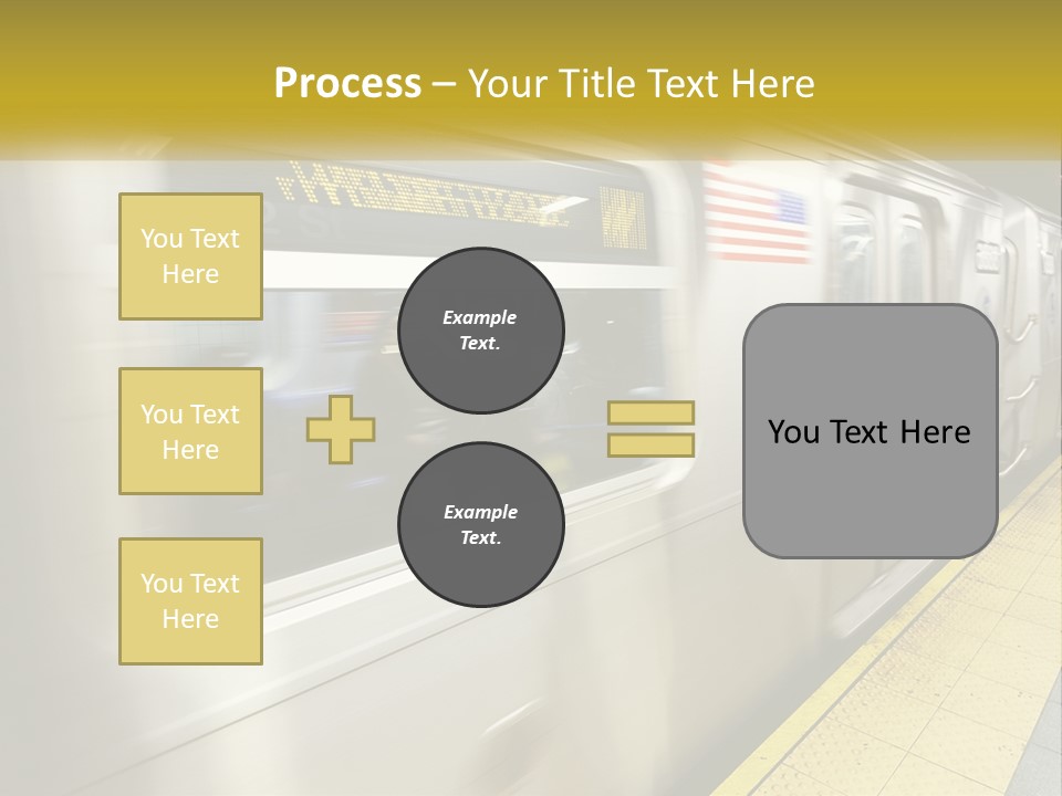 A Subway Train With People On The Platform PowerPoint Template