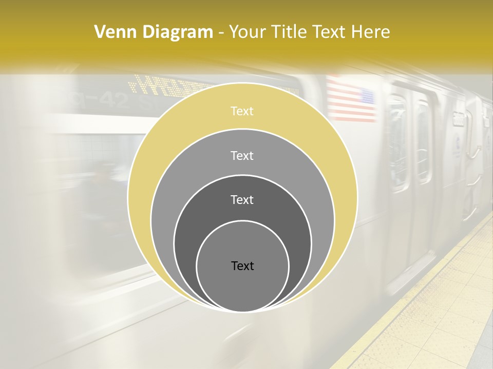 A Subway Train With People On The Platform PowerPoint Template
