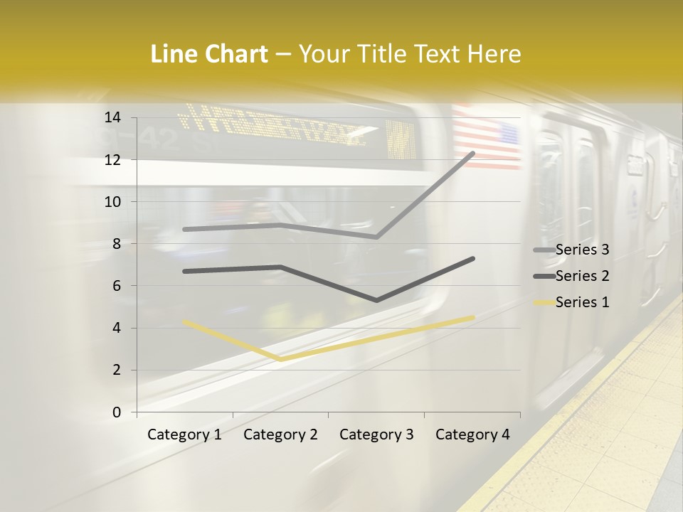 A Subway Train With People On The Platform PowerPoint Template