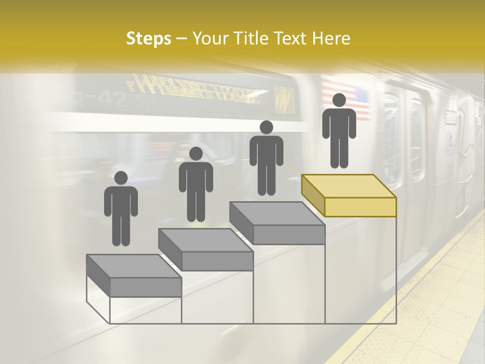 A Subway Train With People On The Platform PowerPoint Template